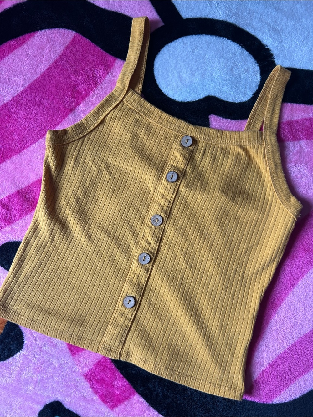 Yellow Ribbed Tank Top - Picture 2 of 4